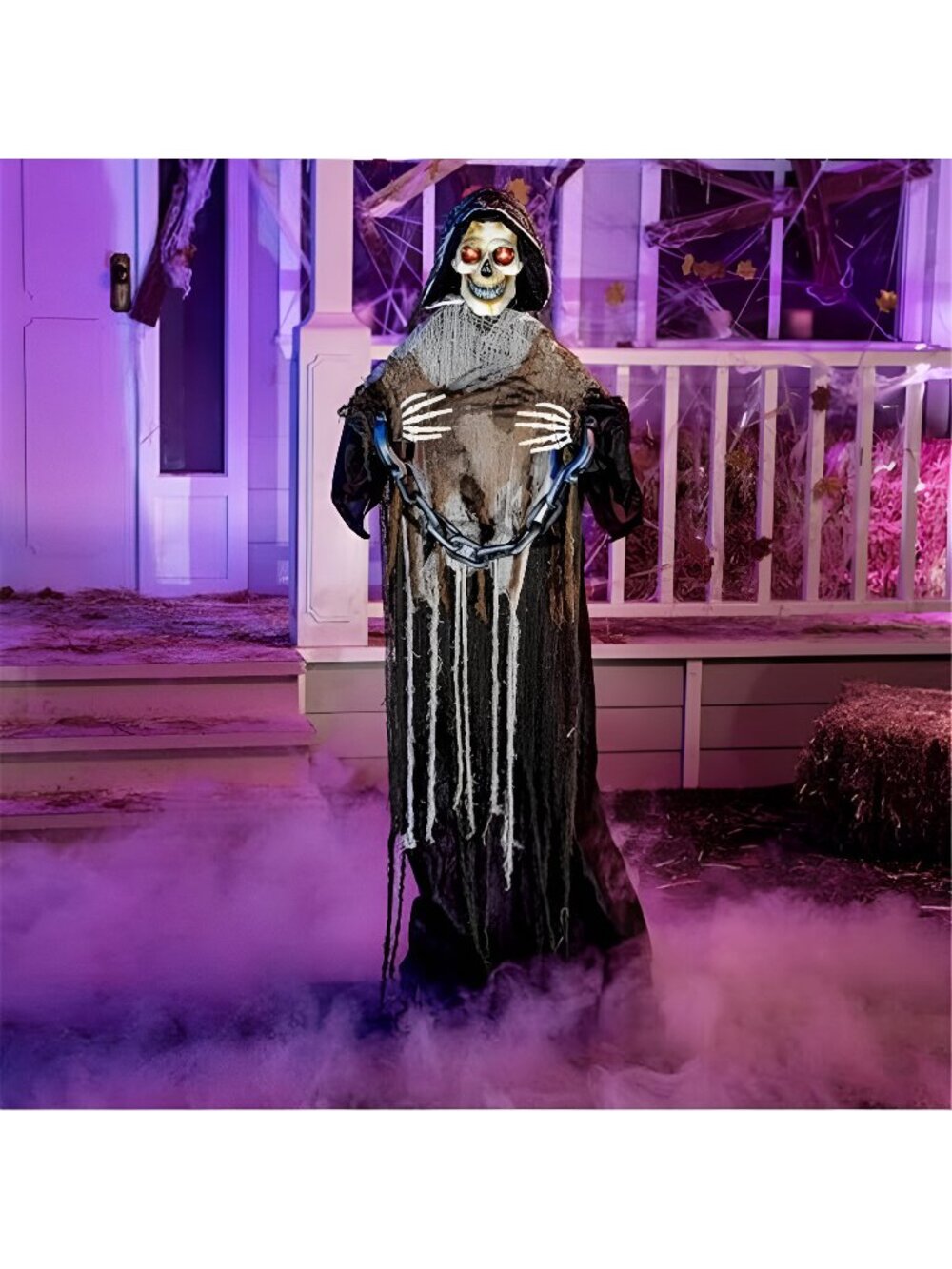 67" Halloween Decorations Outdoor Life Size Animatronics Grim Reaper with